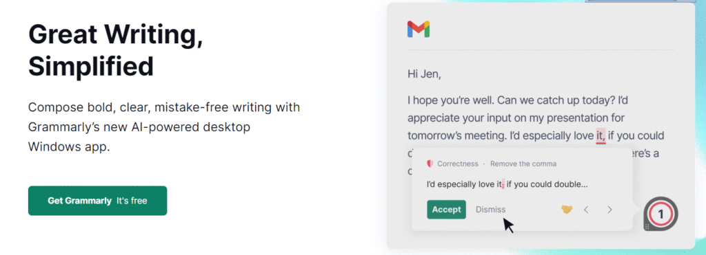 Grammarly homepage